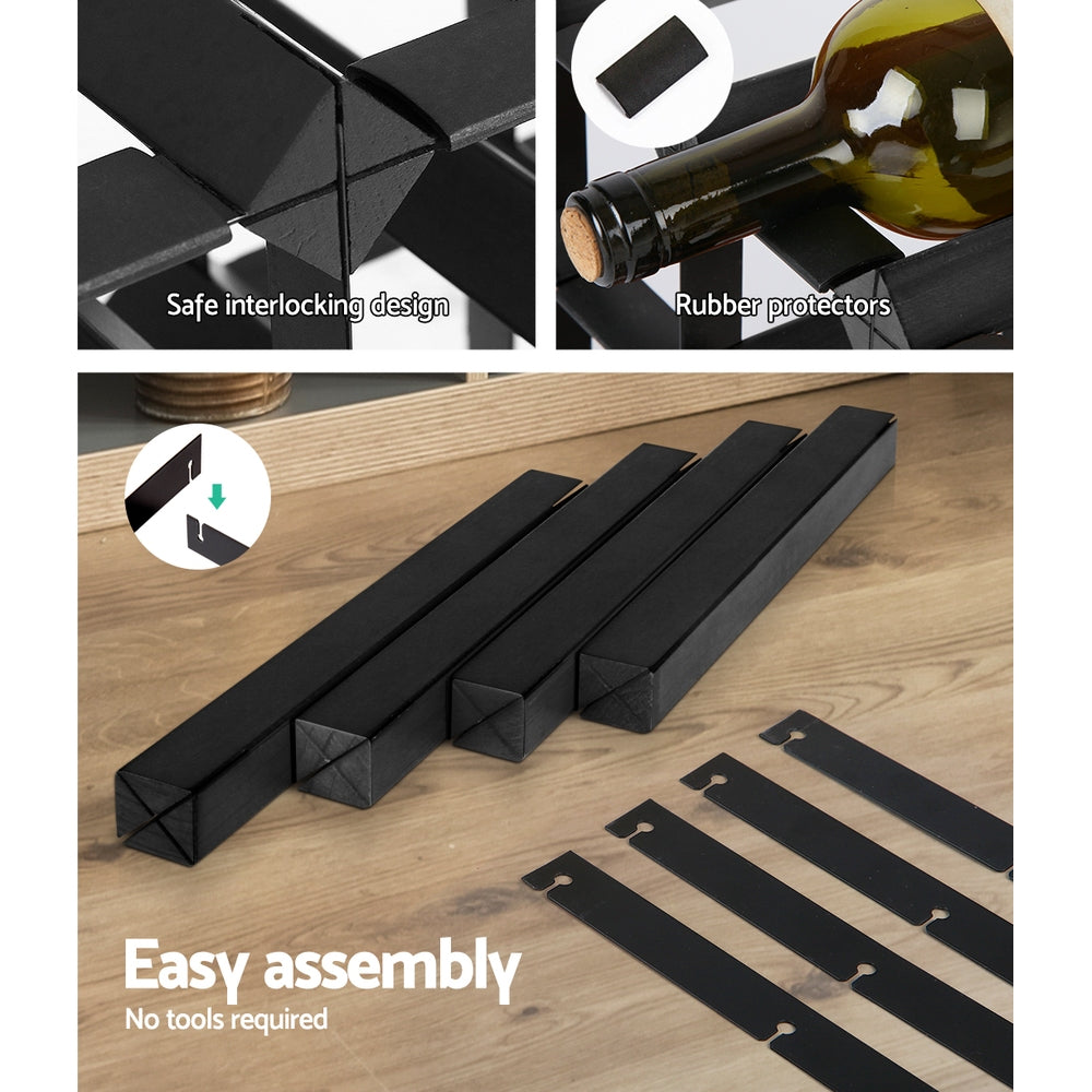 Artiss Wine Rack 72 Bottle Black 6