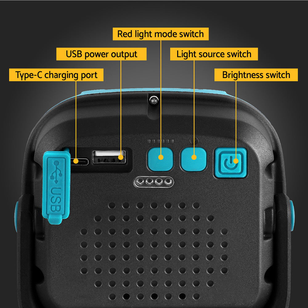 Giantz Work Light Torch Rechargeable USB Cordless Magnetic LED Lamp Charging 4