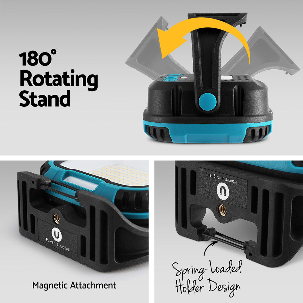 Giantz Work Light Torch Rechargeable USB Cordless Magnetic LED Lamp Charging 6