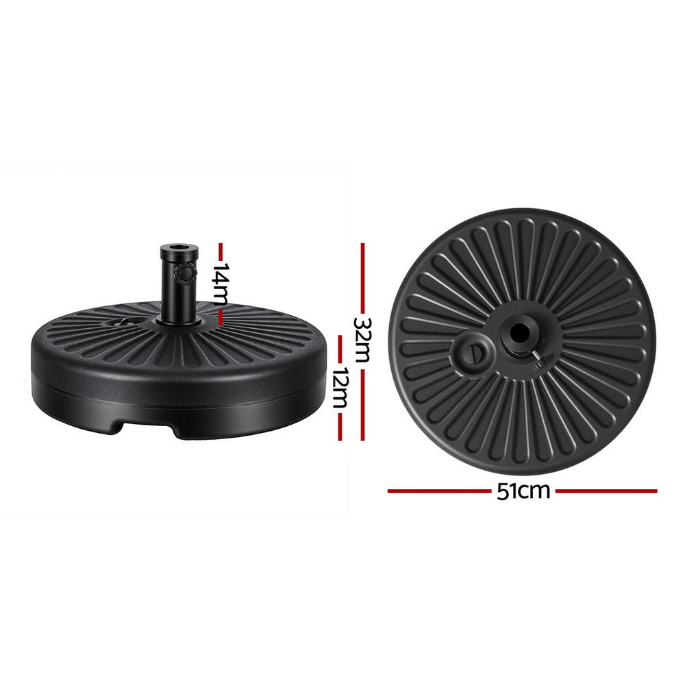 Instahut Outdoor Umbrella Base Weight Round Plastic Pole Holder 30-48mm Beach 3
