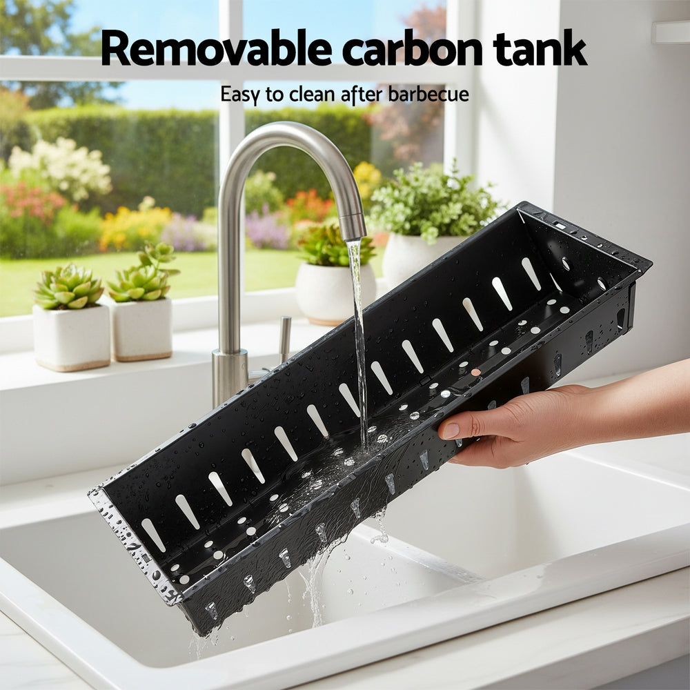 Grillz Portable BBQ Grill w/ Stainless Steel Racks & Pans for Outdoor 8