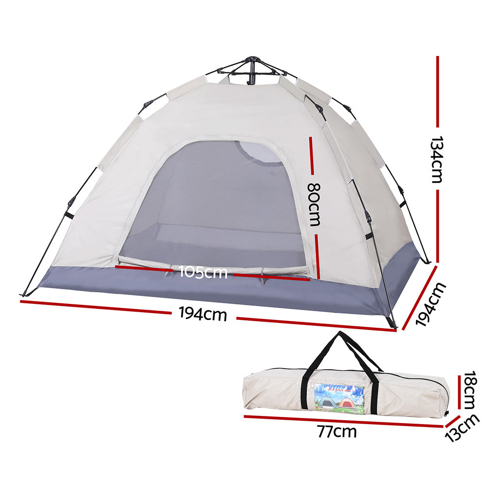 Weisshorn Camping Tent Instant Tent Pop up 2 Person Outdoor Hiking Tents Hiking Beige 3