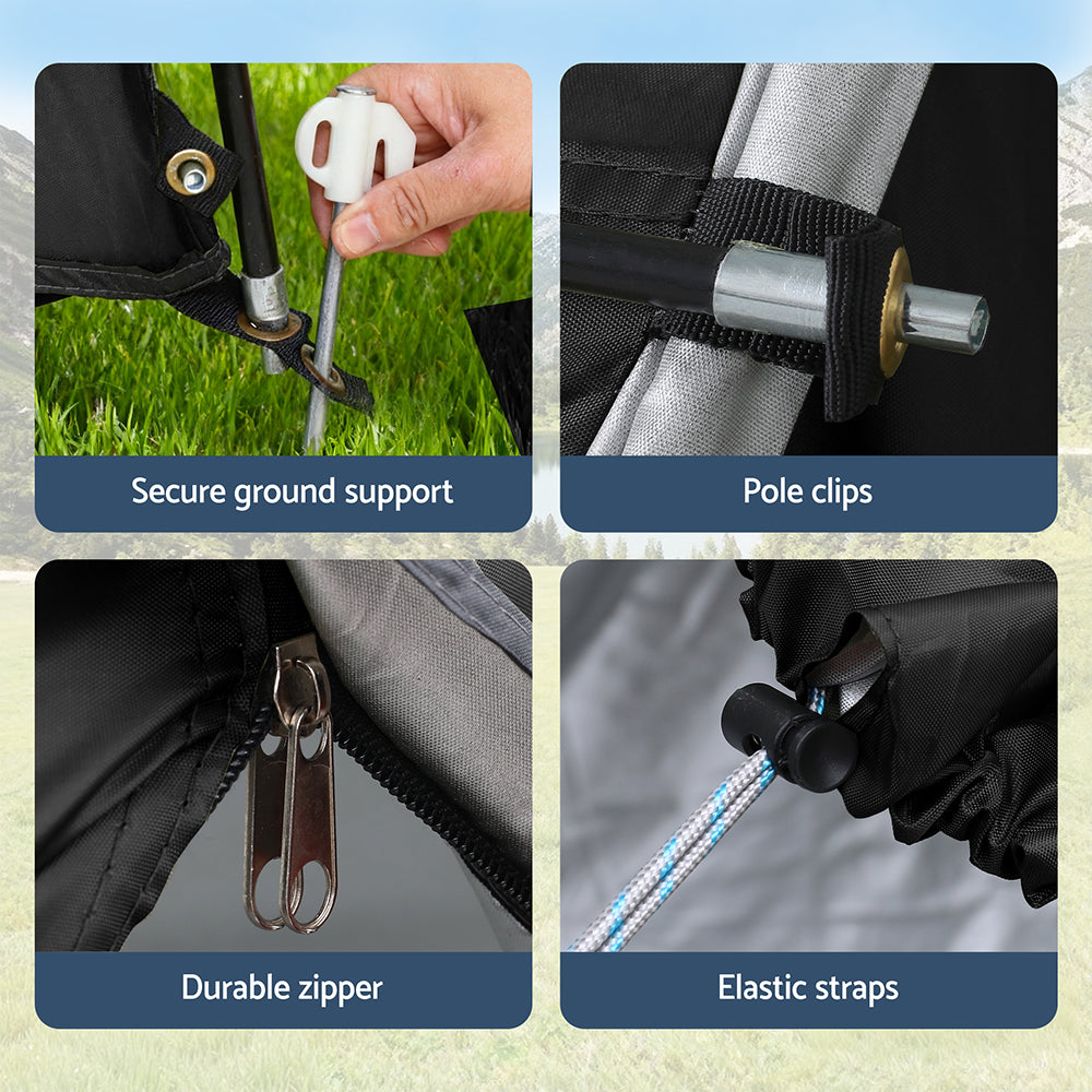 Weisshorn Camping Tent Car SUV Rear Hatchback Tents Canopy Portable Outdoor Family Black 9