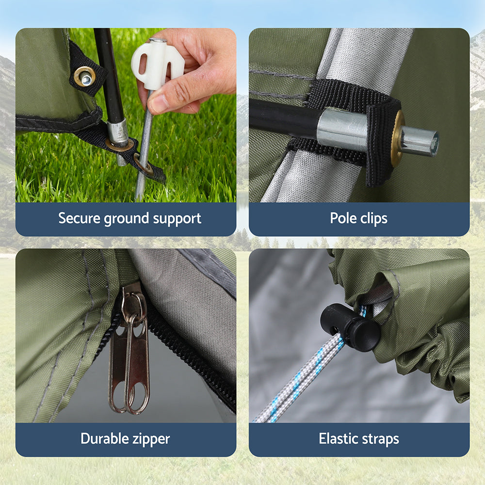 Weisshorn Camping Tent Car SUV Rear Hatchback Tents Canopy Portable Outdoor Family green 9