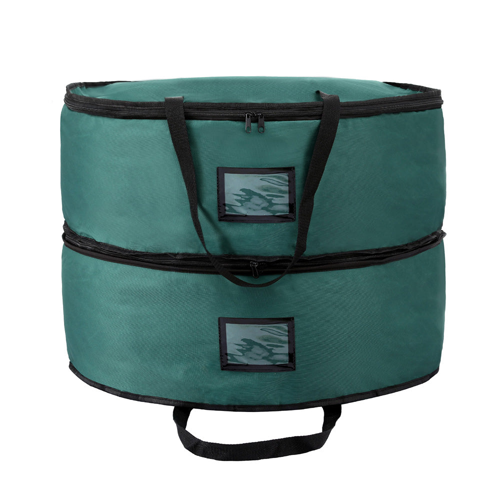 Jingle Jollys Christmas Garland Wreath Storage Bag 2-Tier Ornaments Holder 60cm 3