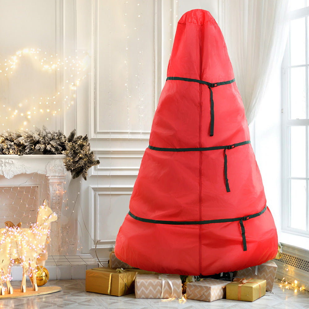 Jingle Jollys Christmas Tree Storage Bag Fits Up to 8ft Tree Xmas Bag Zipper Red 7