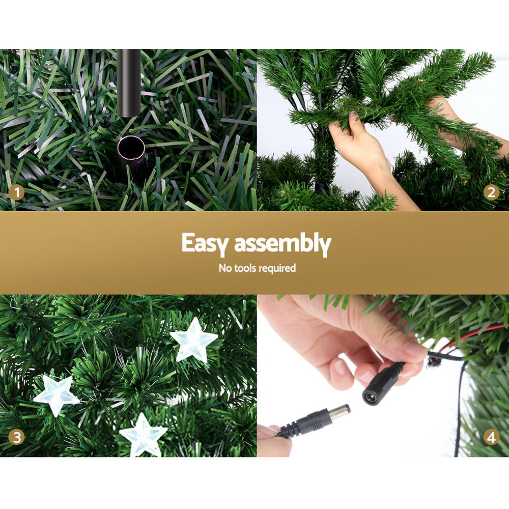 Jingle Jollys 1.5m Christmas Tree Optic Fibre LED Xmas tree Multi Colour 3