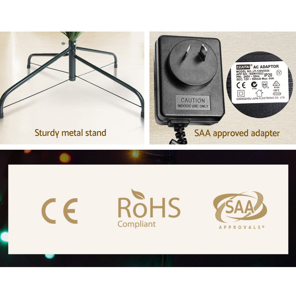 Jingle Jollys 1.8m Christmas Tree Optic Fibre LED Xmas tree Multi Colour 6