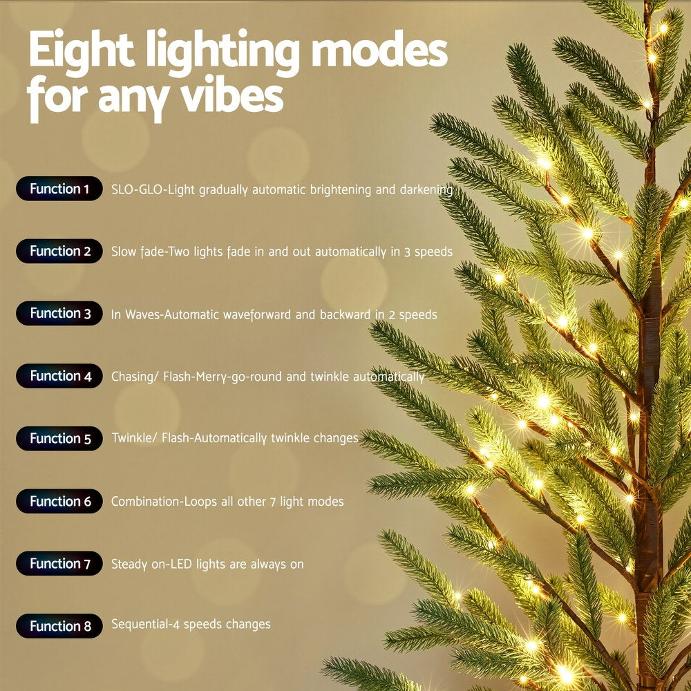 Jingle Jollys Christmas Tree 1.8M Pre-lit LED Xmas Tree 8 Modes Party Decoration 4