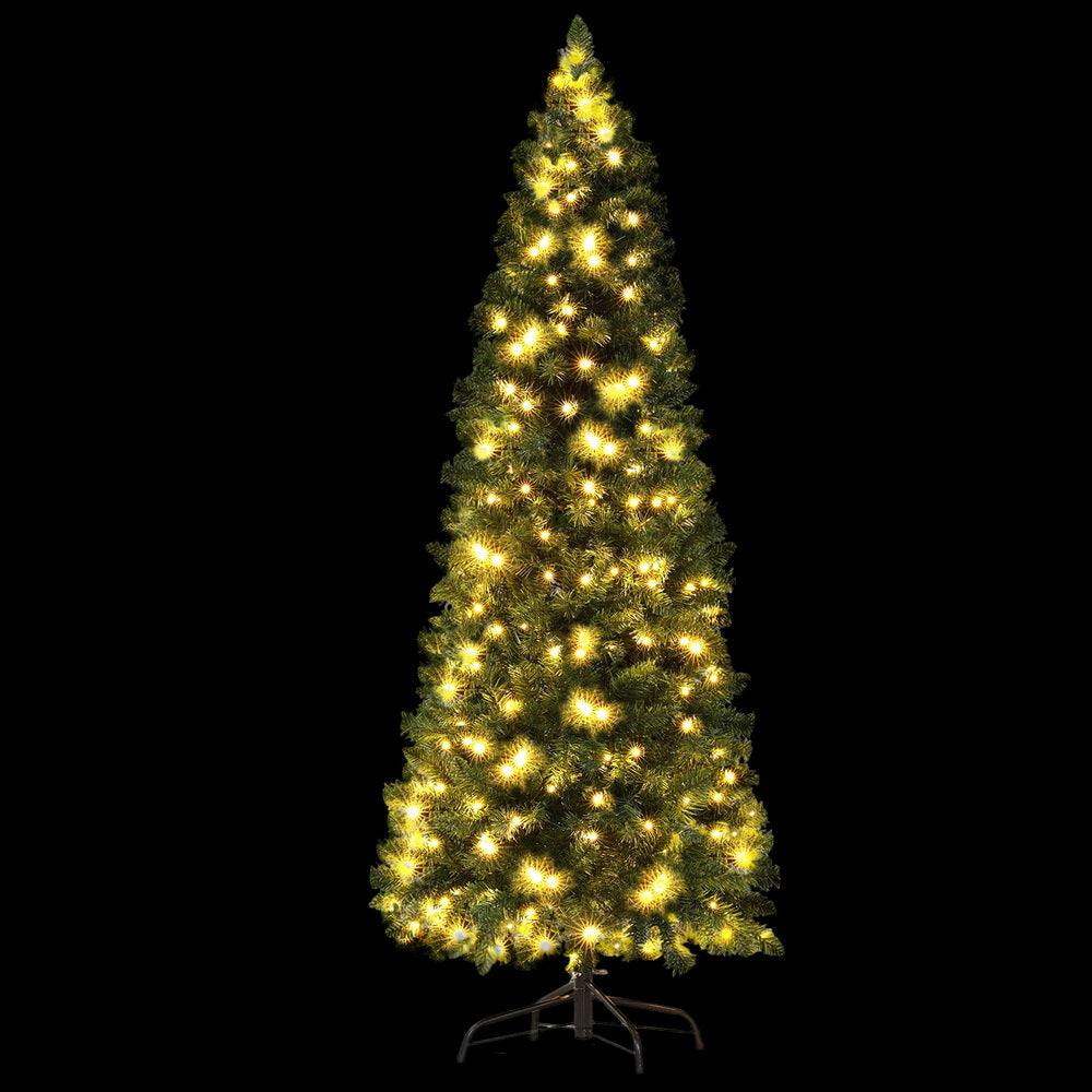 Jingle Jollys 1.8M Pre-lit Christmas Tree 8 Mode Multi Colour 200 LED Light Xmas 3