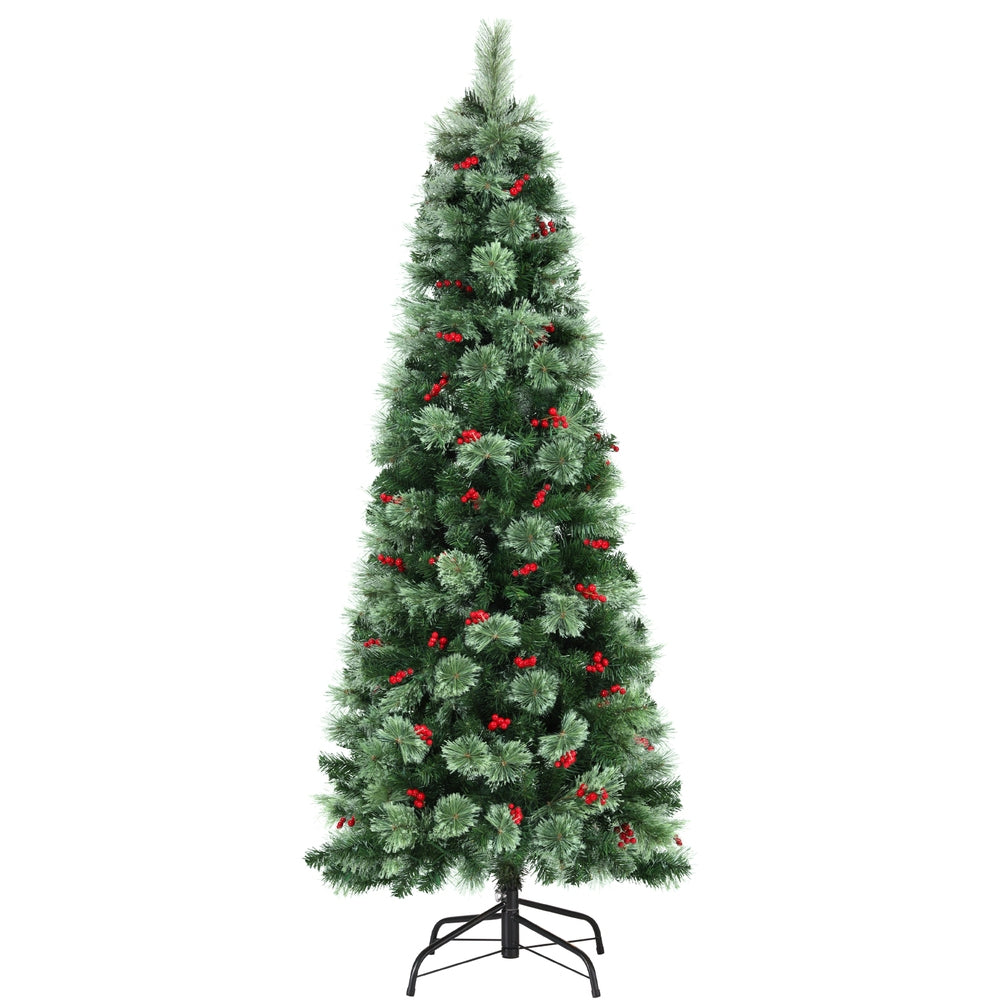 Jingle Jollys Christmas Tree 1.8M LED Xmas Tree Party Decorations Red Barries 3