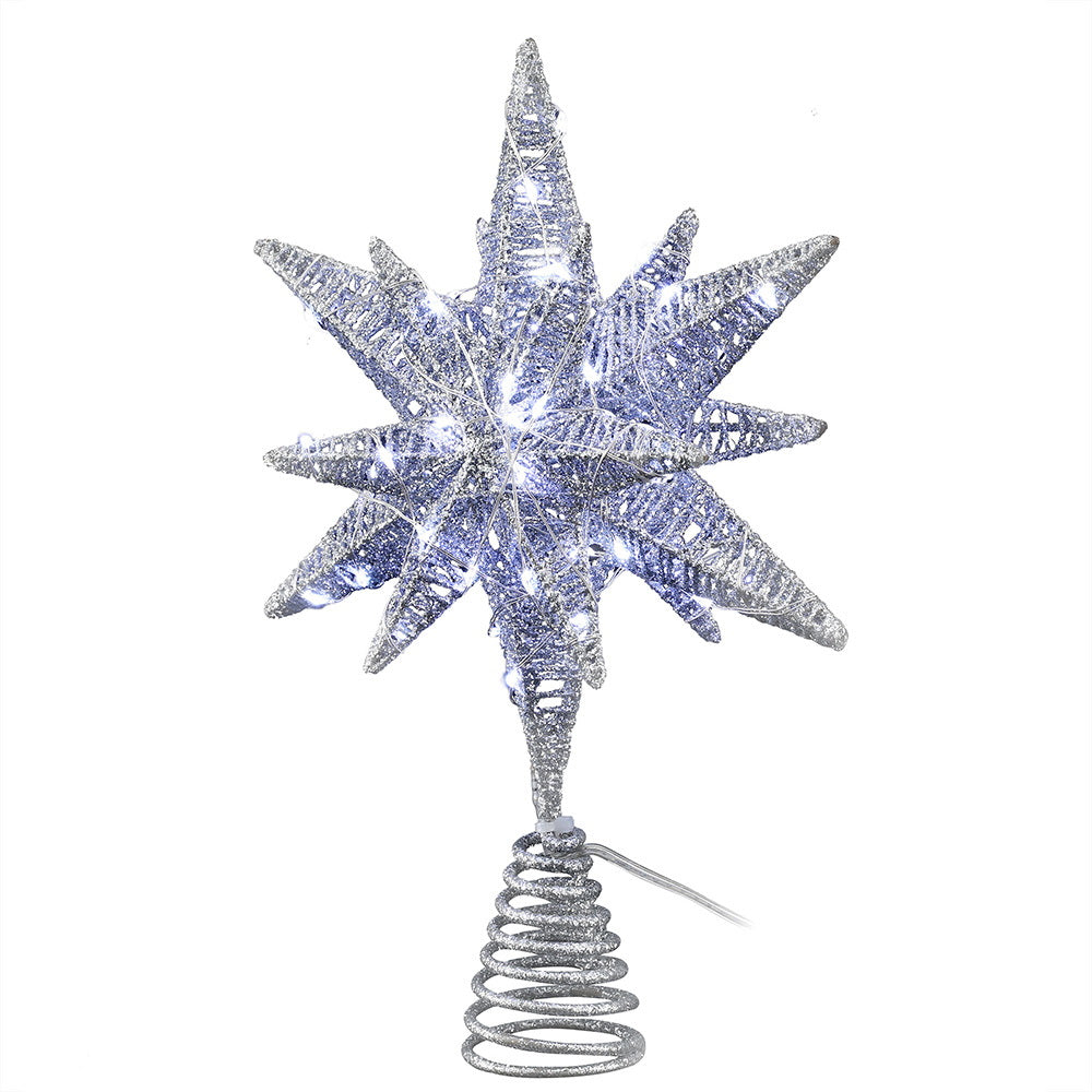 Jingle Jollys 3D Christmas Tree Topper Star LED Decorations Xmas Party Timer 3