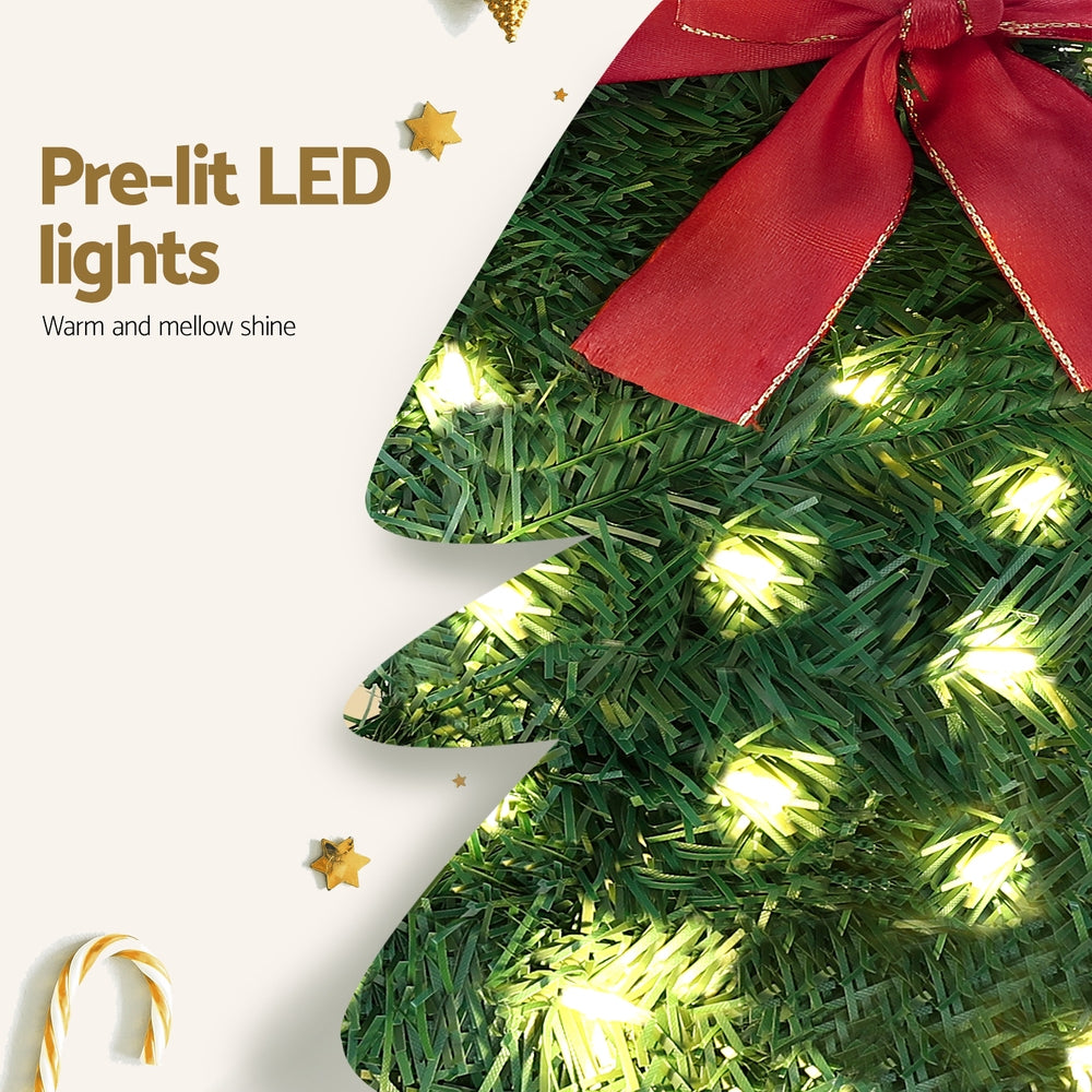 Jingle Jollys Cat Christmas Wreath Pre-lit 20 LED Xmas Decor Bow Flower 35x30cm 6