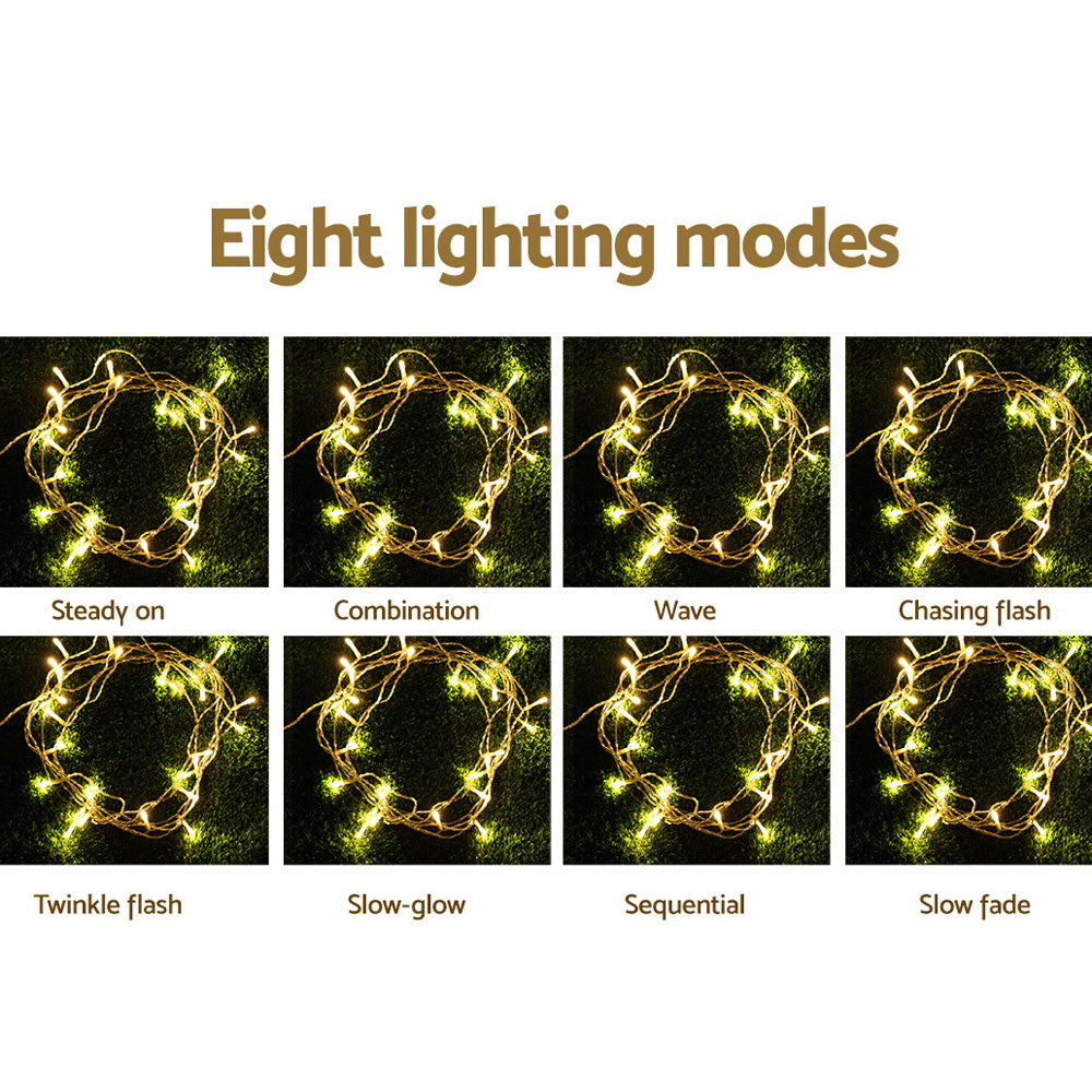 3X6M Christmas Lights Curtain Light Warm White 600 LED Jingle Jollys 4