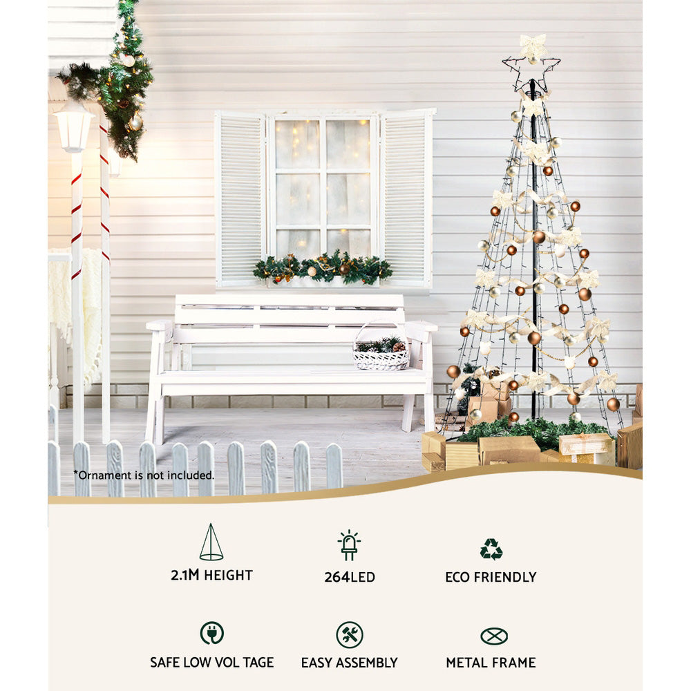 2.1M Christmas Tree 264 LED Solar Jingle Jollys 3