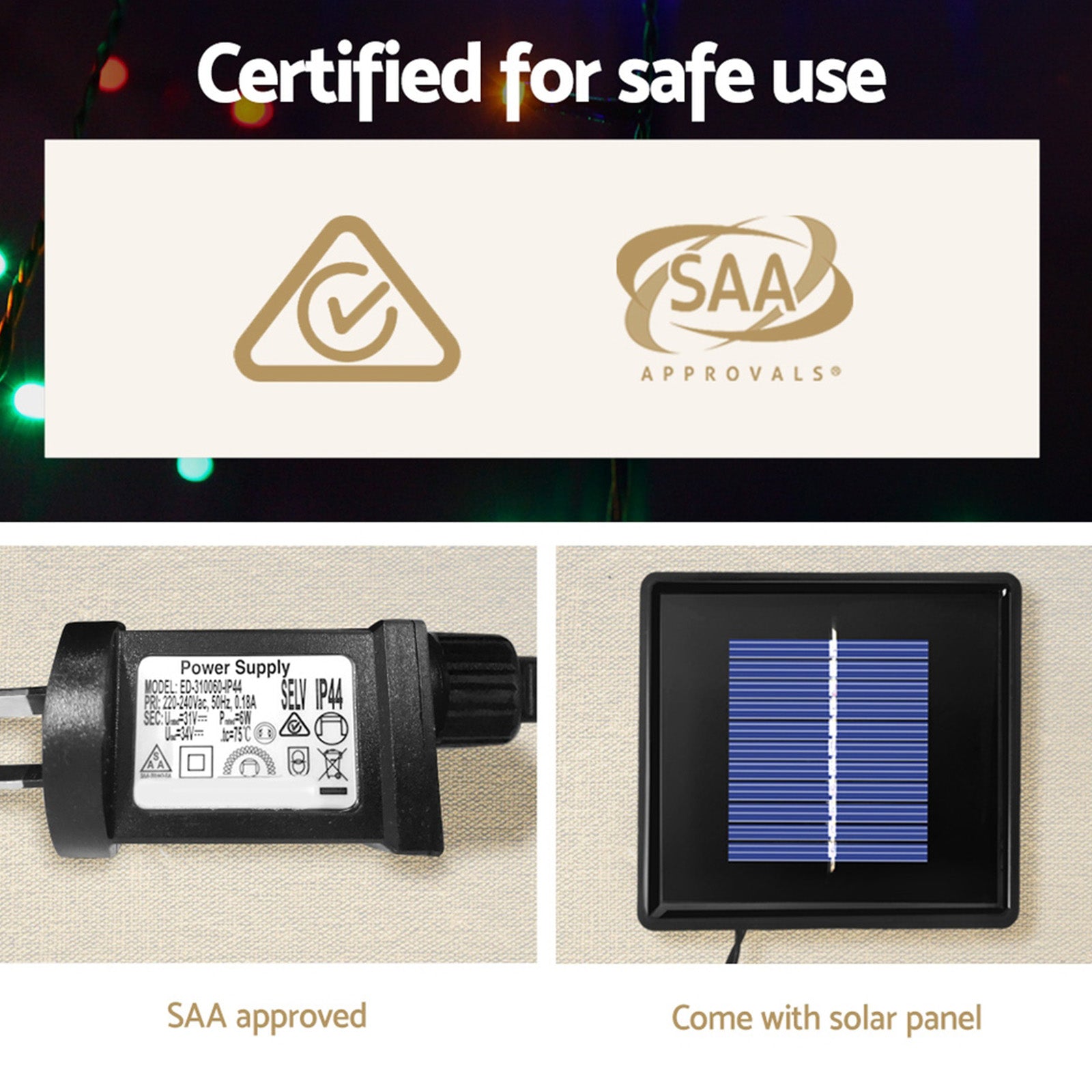 2.1M Christmas Tree 264 LED Solar Jingle Jollys 7