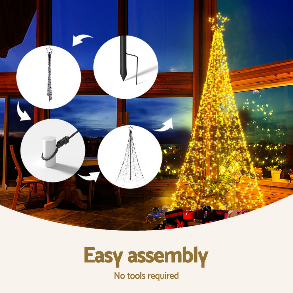 Jingle Jollys Solar Christmas Tree 2.1m 320 LED Net Lights Xmas Trees Decoration 5