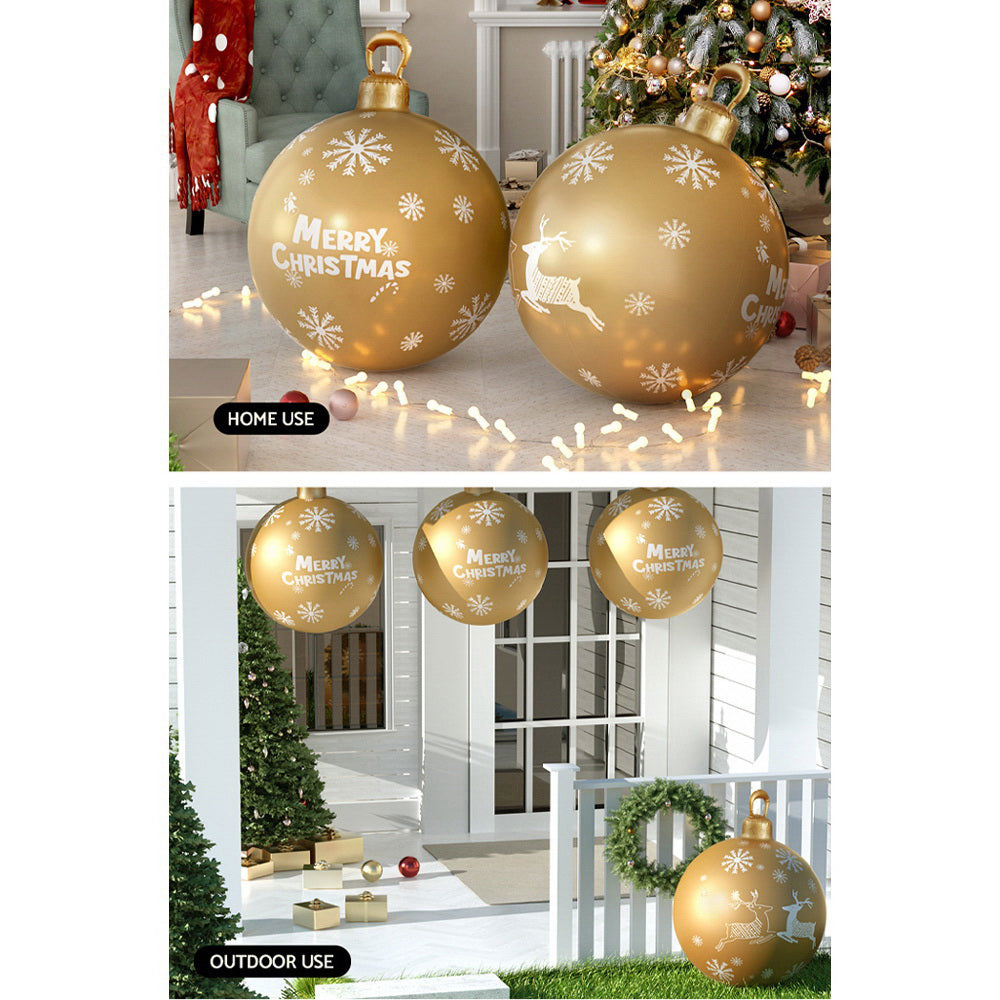 Jingle Jollys Christmas Inflatable Ball Bauble 60cm Outdoor Decoration Gold 7