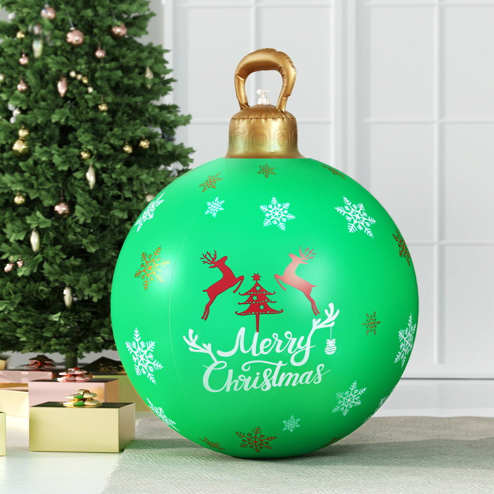 Jingle Jollys Christmas Inflatable Ball Bauble 60cm Outdoor Decoration Green 8