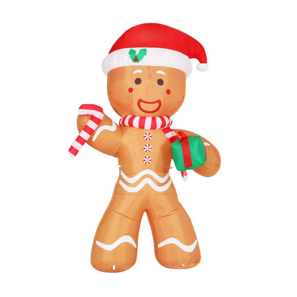 Jingle Jollys Christmas Inflatable Gingerbread Man 2.4M Illuminated Decorations 3