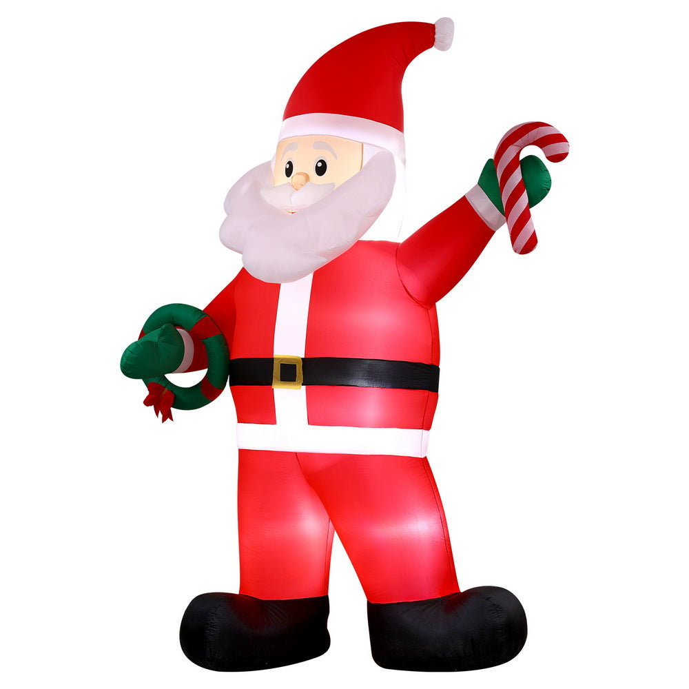 Jingle Jollys Christmas Inflatable Giant Santa 3.8M Height LED Illuminated Decorations 3
