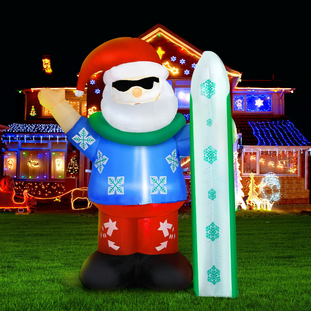 Jingle Jollys Christmas Inflatable Santa 1.6M Illuminated Decorations 8
