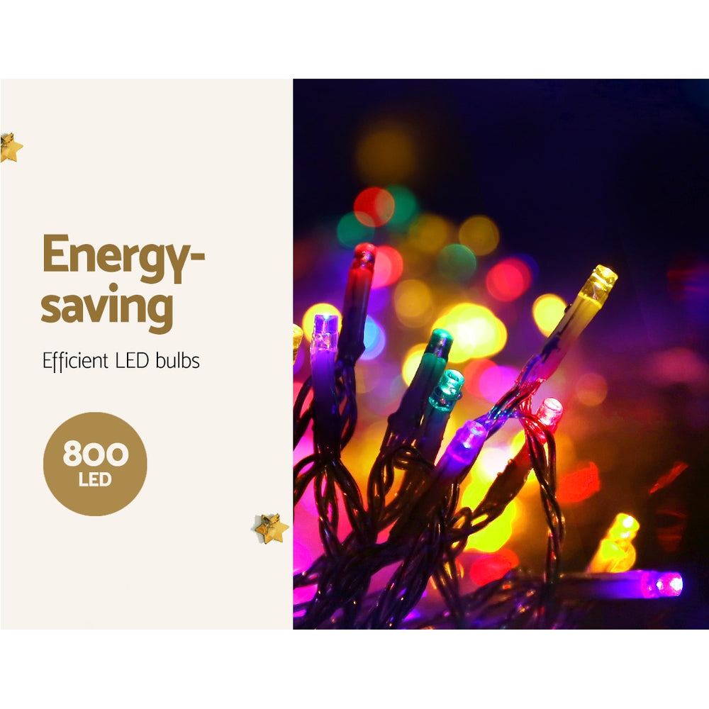 20M Christmas Lights Icicle Light 800 LED Multi-coloured Jingle Jollys 3