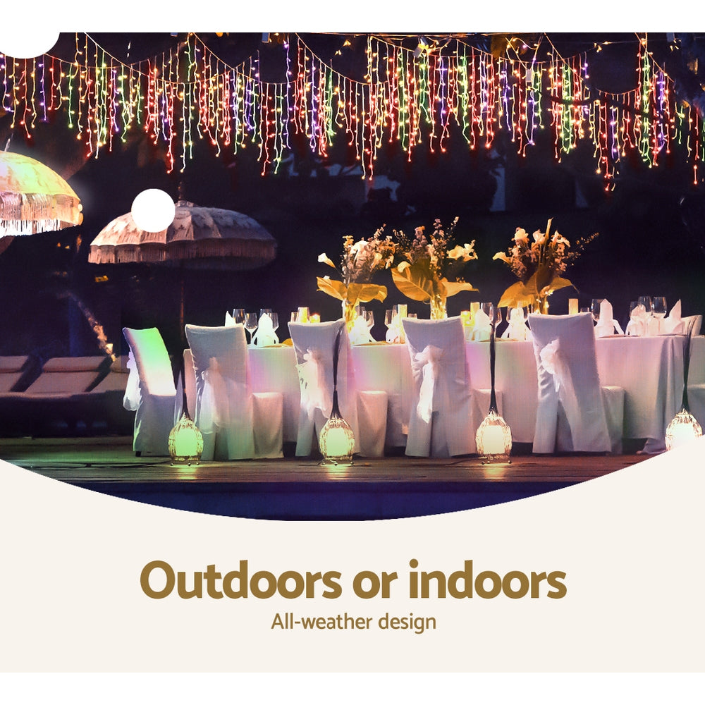 20M Christmas Lights Icicle Light 800 LED Multi-coloured Jingle Jollys 7