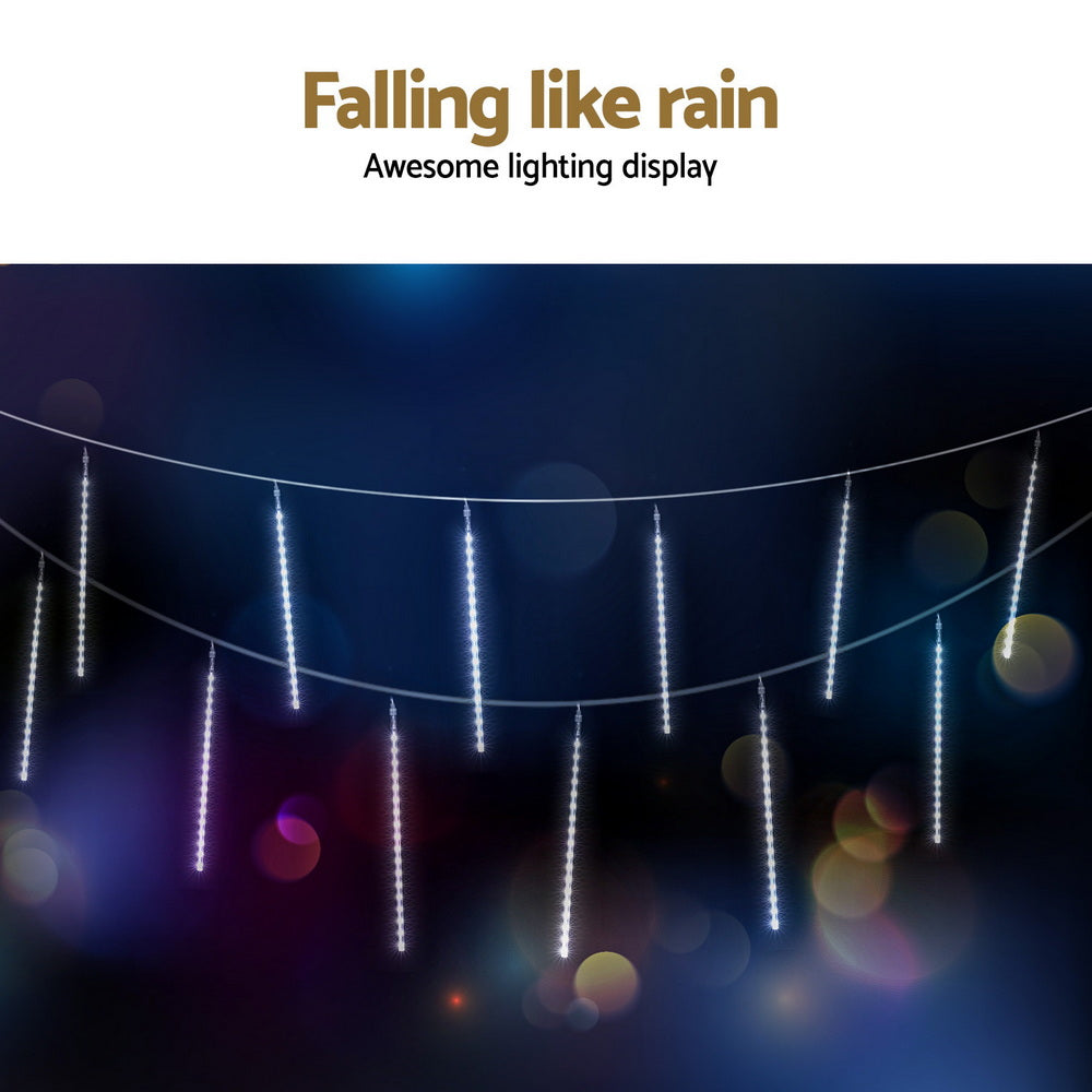Jingle Jollys 7M Christmas Lights Shower Light 288 LED Icicle Falling Metor 6