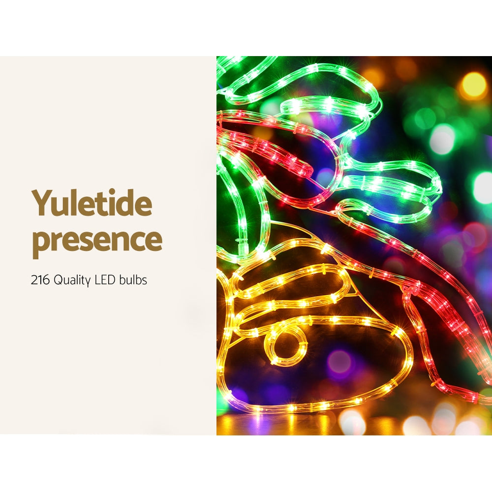 0.76M Christmas Lights 216 LED Bell Motif Light Decorations Jingle Jollys 5