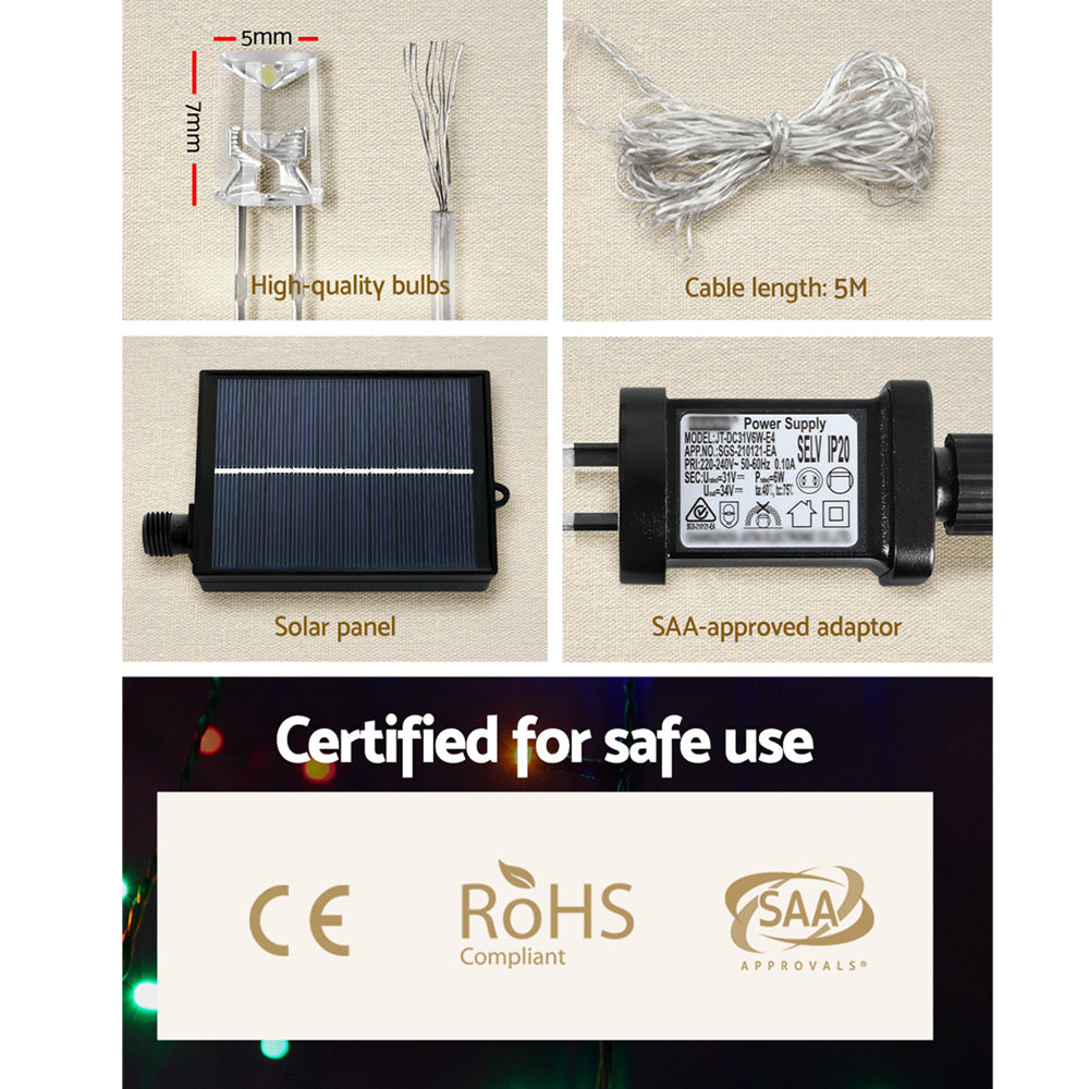 320 LED 5M Christmas Lights Solar String Fairy Light Jingle Jollys 5