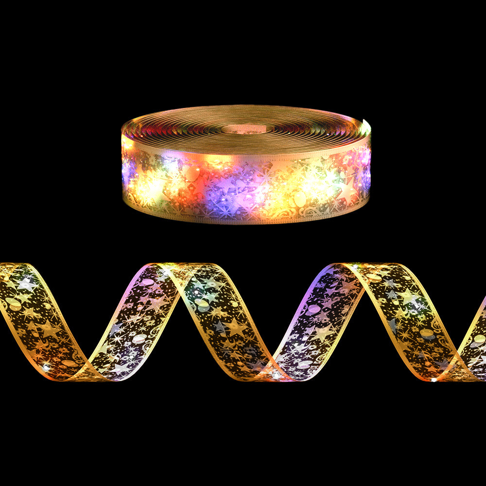 Jingle Jollys 20M Christmas Lights Fairy Ribbon Light 200 LED Xmas Decor Golden 3