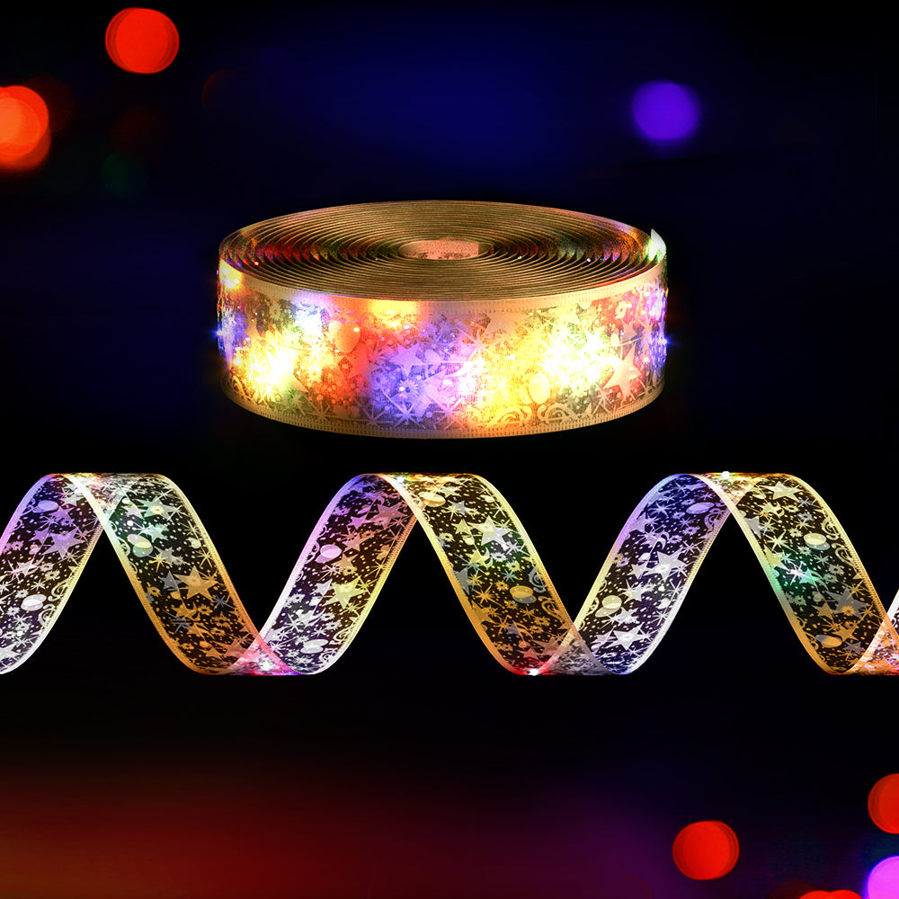 Jingle Jollys 20M Christmas Lights Fairy Ribbon Light 200 LED Xmas Decor Golden 7