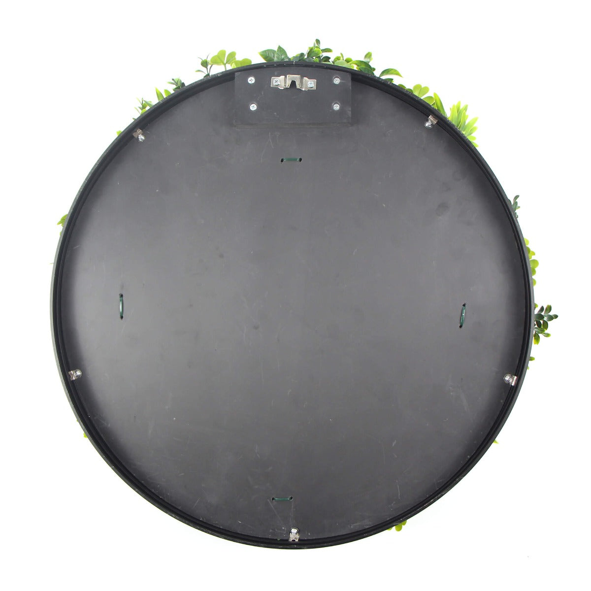 Flowering White Artificial Green Wall Disc UV Resistant 50cm (Black Frame) 7