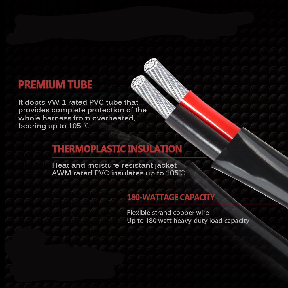 2way LED Universal Driving light Wiring Loom Harness 12V 24V 40A Relay Switch 3