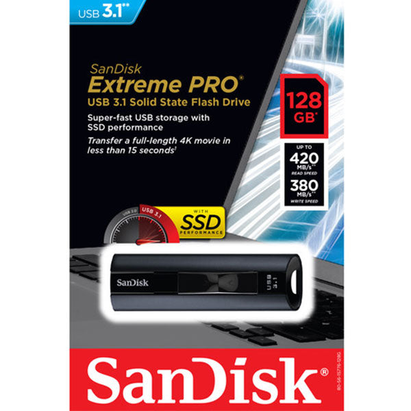 SanDisk 128GB Extreme PRO USB 3.2 Solid State Flash Drive (SDCZ880-128G) 5