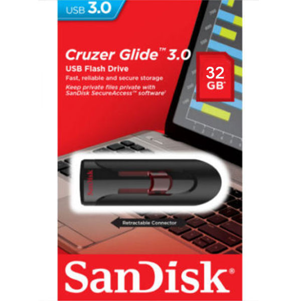 SANDISK SDCZ600-032G 32GB CZ600 CRUZER GLIDE USB 3.0 VERSION 3