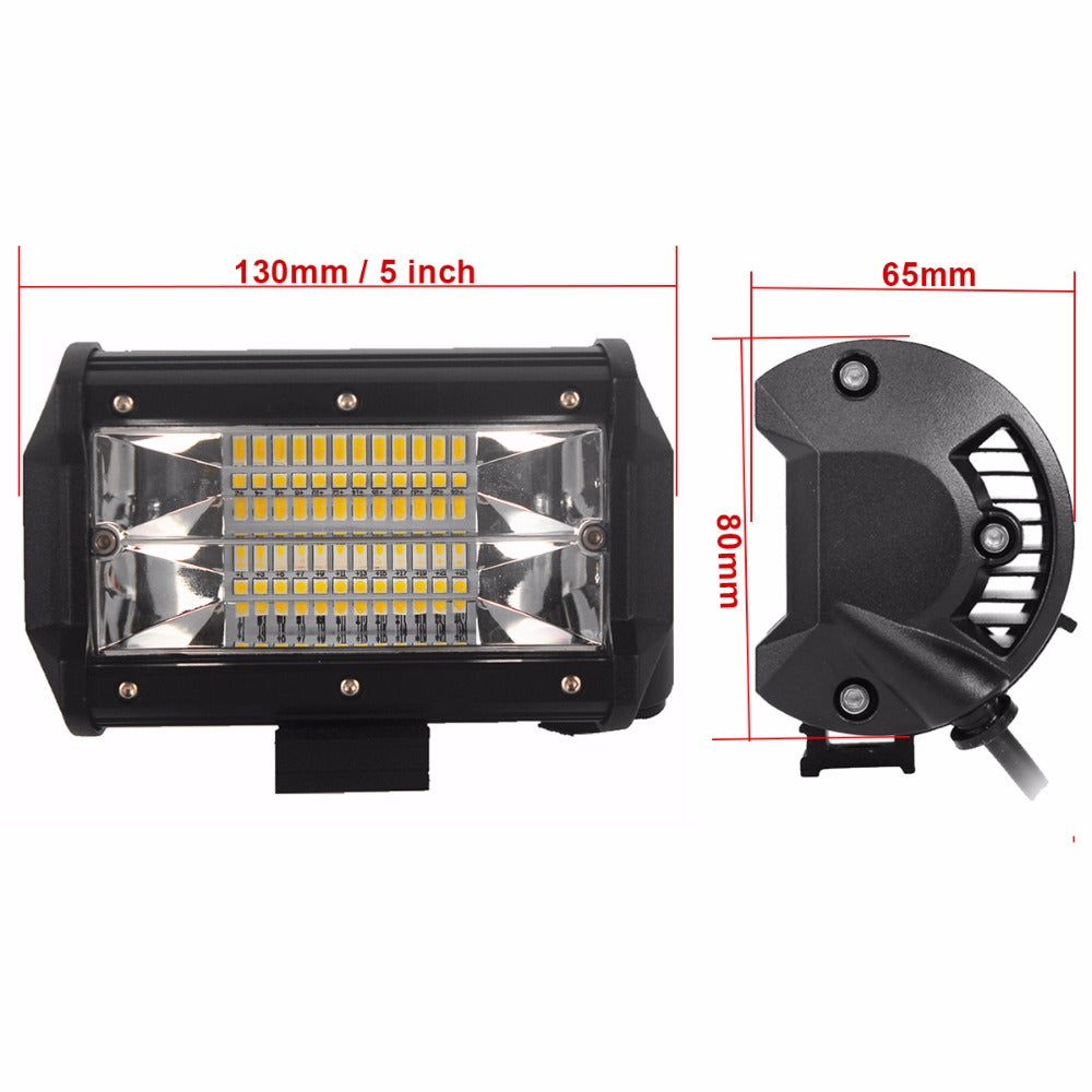2x 5inch Flood LED Light Bar Offroad Boat Work Driving Fog Lamp Truck Scene 4x4 5