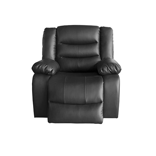 3+1+1 Seater Recliner Sofa In Faux Leather Lounge Couch in Black 4