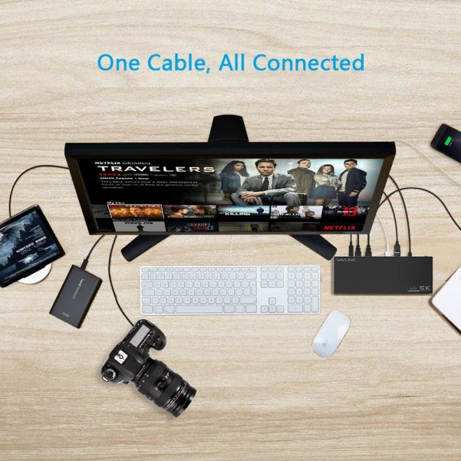 Wavlink USB-C Ultra 5K Laptop Docking Station with 6x USB3.0, 4K Dual Video Outputs, Gigabit Ethernet, Audio WS-UG69DK1 3